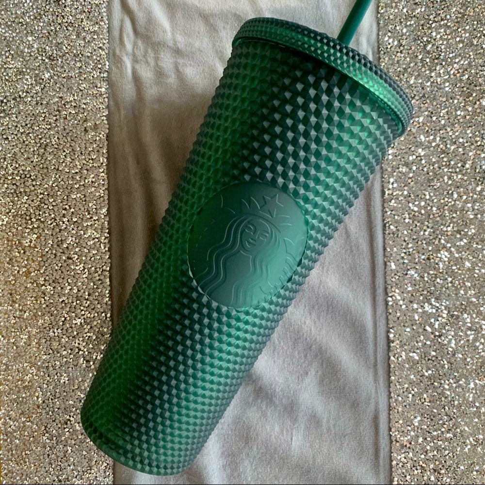 BNWT! 💚 Starbucks Green Emerald Jelly Soft Touch Studded Venti Cold Cup Tumbler